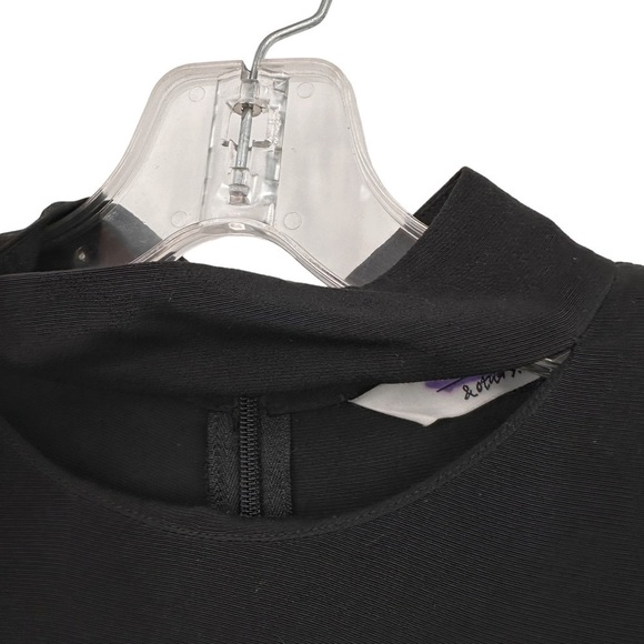 & Other Stories Black Choker Collar Mini Shift Dress Cut Out Collar Sz 8 - Picture 4 of 10